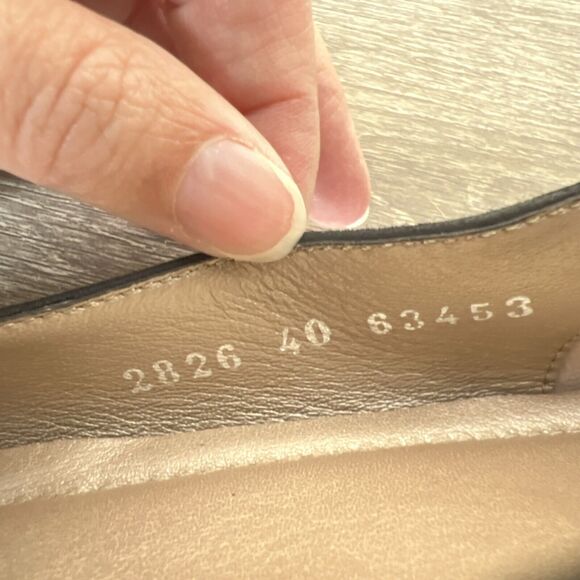 BeautiFeel Cap Toe Ballet Shoe Dress Pump Flat Leather EU 40 US 9.5 Black Silver - Picture 12 of 13